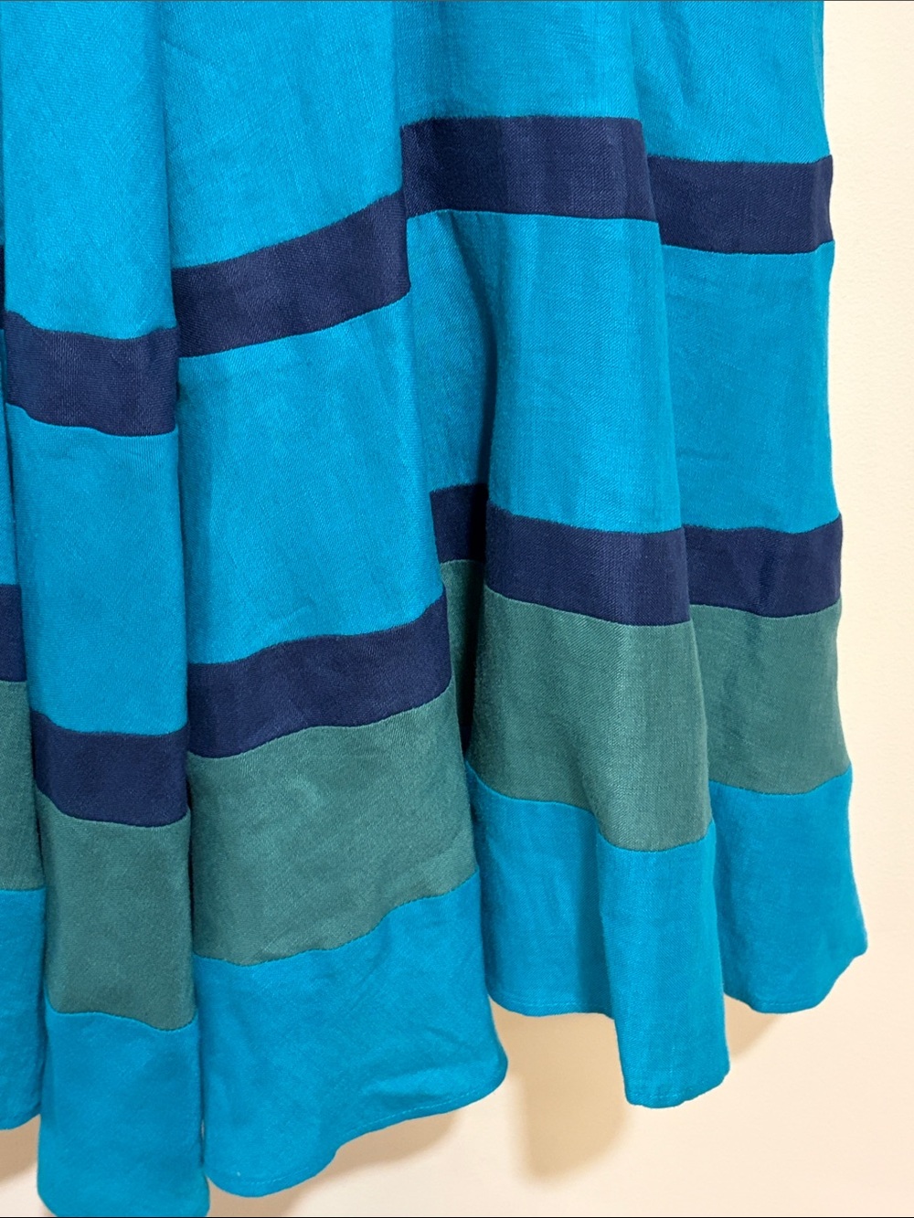 J Petermen | Linen Fit & Flare midi dress Women’s size 6 stripe color block EUC - Picture 3 of 7
